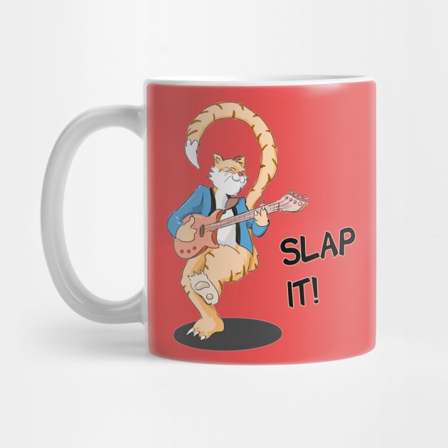 Slap bass musician cat by slapbasscat